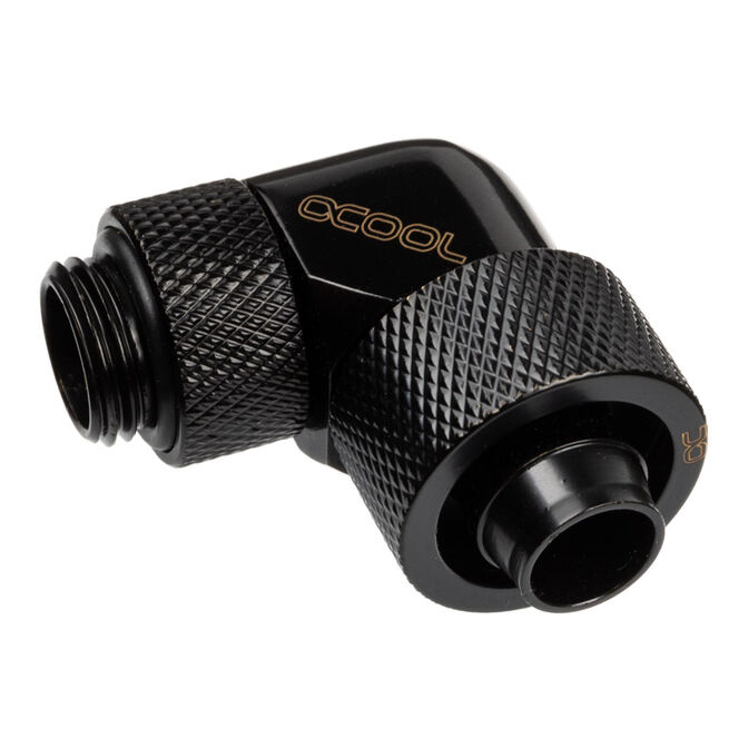 Alphacool Eiszapfen Connector 90 Degree G1/4 Inch Female Thread to 16/10mm - Rotatable, Black image number 0