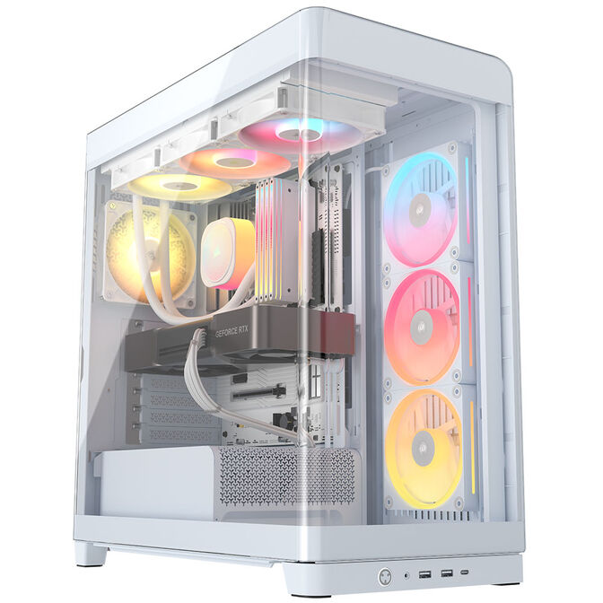 Corsair FRAME 4500X LX-R RGB PC Case, Mid Tower, E-ATX, Tempered Glass - White image number 1