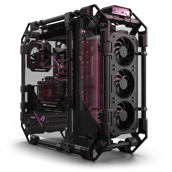 Alphacool Apex Pro Skeleton Case, Mid Tower, ATX, Distro Plate - Carbon/black image number 1