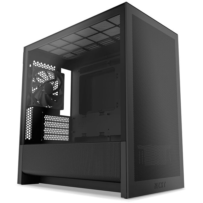 NZXT H3 Flow PC Case, Mid Tower, mATX, Tempered Glass - Black image number 0