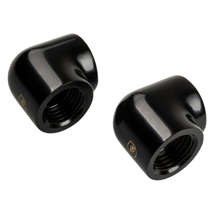 Bitspower Touchaqua Adapter 90 Grad G1/4 Zoll IG auf G1/4 Zoll IG - 2er Pack, schwarz image number 1