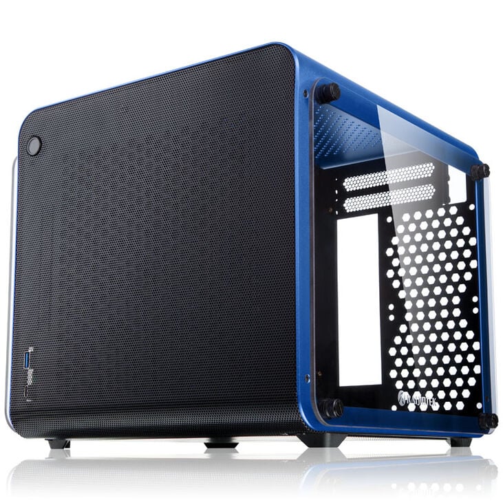 Raijintek METIS EVO TG Mini-ITX Gehäuse, Tempered Glass - blau image number 0