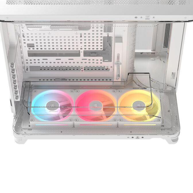 Corsair AIR 5400 LX-R LINK PC Case, Mid Tower, Tempered Glass, RGB - includes 3x 120mm Fans, white image number 11
