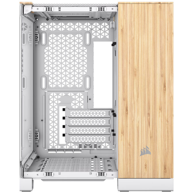 Corsair 2500X Micro-ATX Geh&auml;use, Tempered Glass - wei&szlig;, bambusholz image number 3