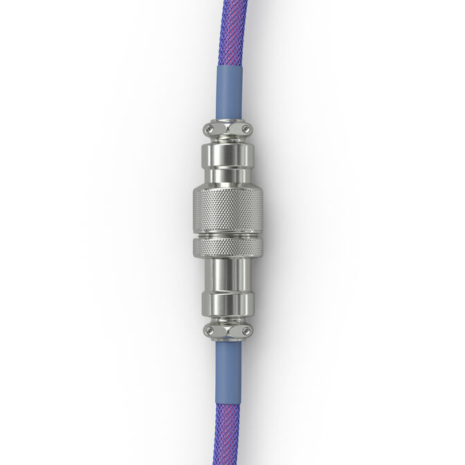 Glorious GMMK Coiled Cable Nebula, Spiral Keyboard Cable, USB-C/USB-A - Purple/Silver image number 2