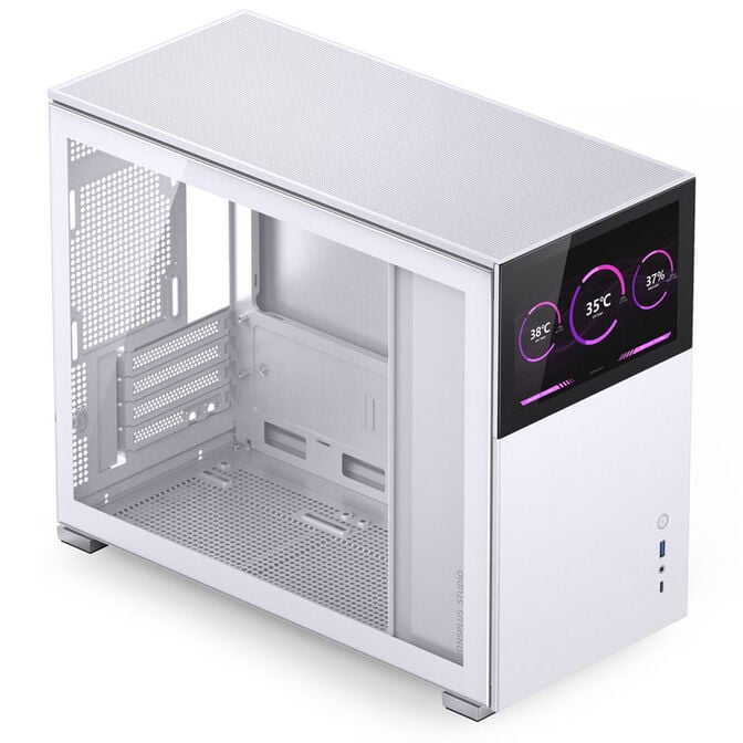 Jonsbo D31 Screen Micro-ATX Geh&auml;use, Tempered Glass - wei&szlig; image number 1