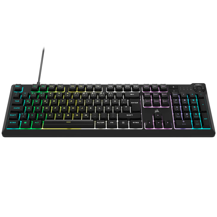 Corsair Gaming K55 Core RGB Gaming Tastatur, Full-Size (100%), Rubber Dome – schwarz, ISO (DE) image number 1