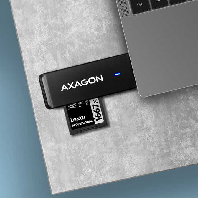 AXAGON CRE-S2N Cardreader USB-A 3.2 Gen 1, SD, microSD - schwarz image number 3