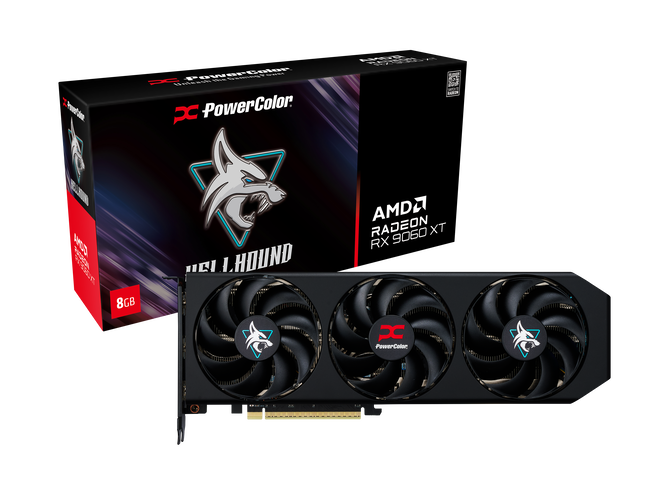PowerColor Hellhound Radeon RX 9060 XT Grafikkarte, 8192 MB GDDR6 image number 0