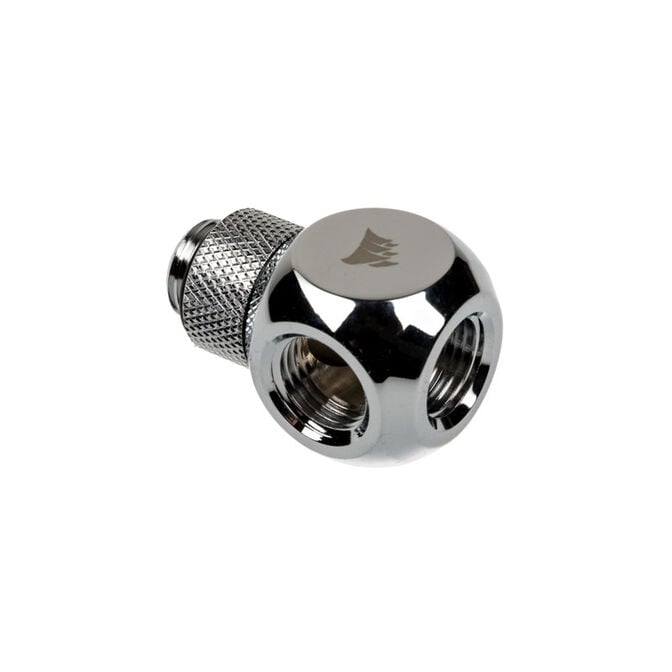 Corsair Hydro X Series XF Adapter Y-Splitter G1/4 Zoll AG auf 2x G1/4 Zoll IG - drehbar, chrome silb image number 2