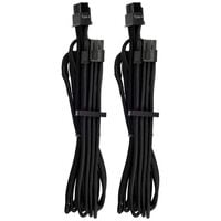 Corsair Premium Sleeved PCIe Single-Kabel, Doppelpack (Gen 4) - schwarz
