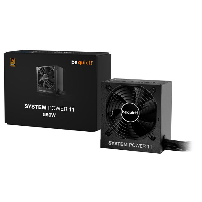 be quiet! System Power 11 80 PLUS Bronze Power Supply, ATX 3.1, PCIe 5.1 - 550 Watts, black image number 2