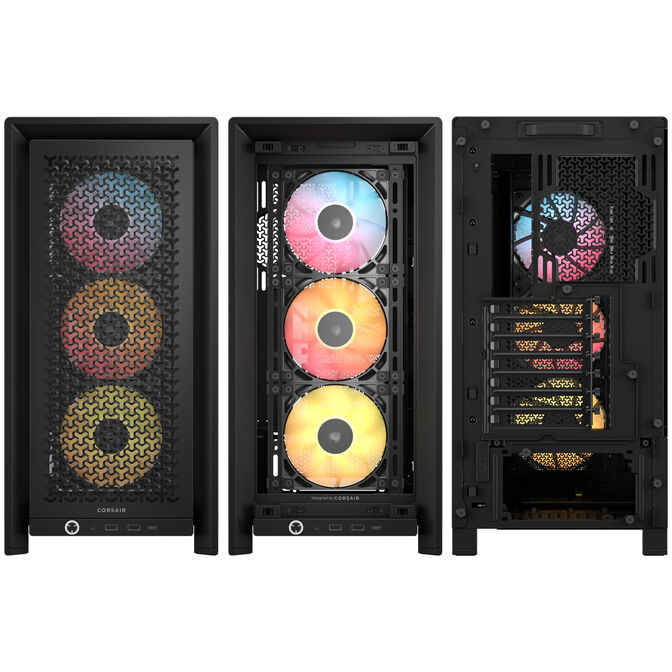 Corsair Frame 4000D RS ARGB PC case, Mid Tower, E-ATX, RGB, Tempered Glass - black image number 7