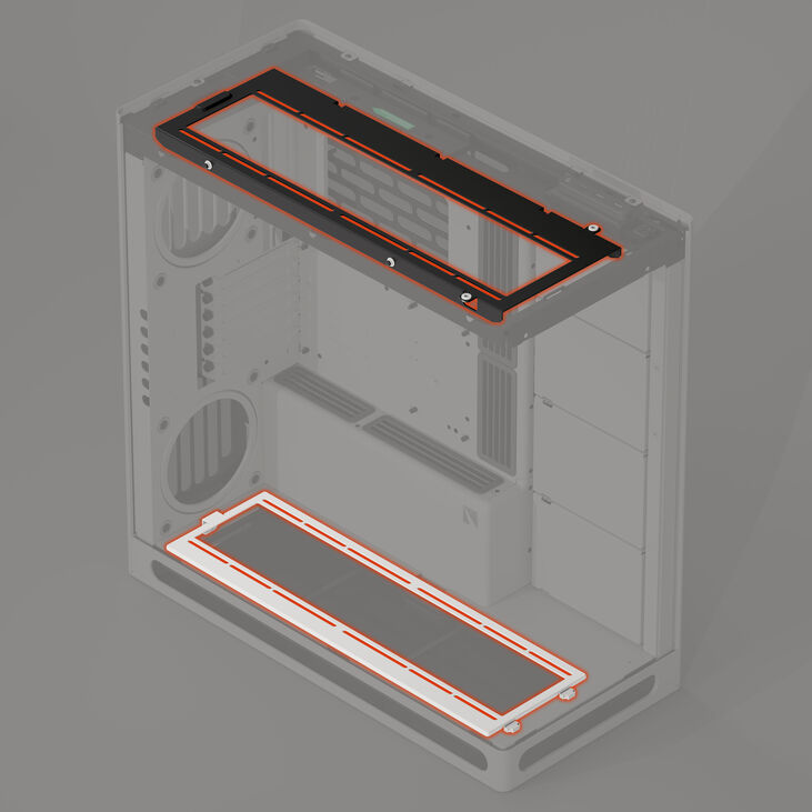 HAVN HS 420 Fan Brackets for 360 mm Radiators - white image number 3