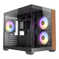Antec CX600M Wood PC Geh&auml;use, Mini-Tower, Micro-ATX, Tempered Glass - schwarz, Holz