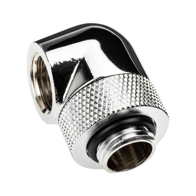 XSPC Adapter 90 degree G1/4 inch male to G1/4 inch female - rotatable, chrome image number 0