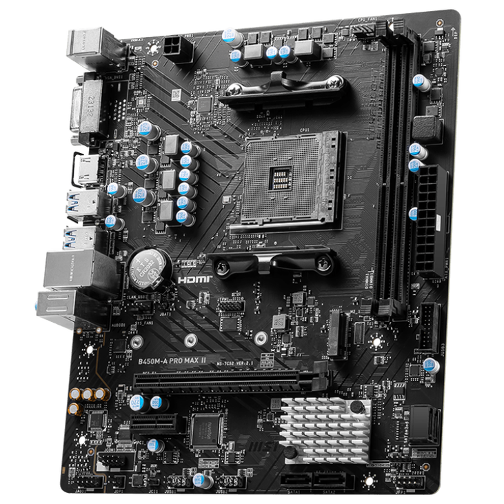 MSI B450M-A PRO Max II motherboard, Socket AM4, AMD B450, mATX, DDR4 image number 4