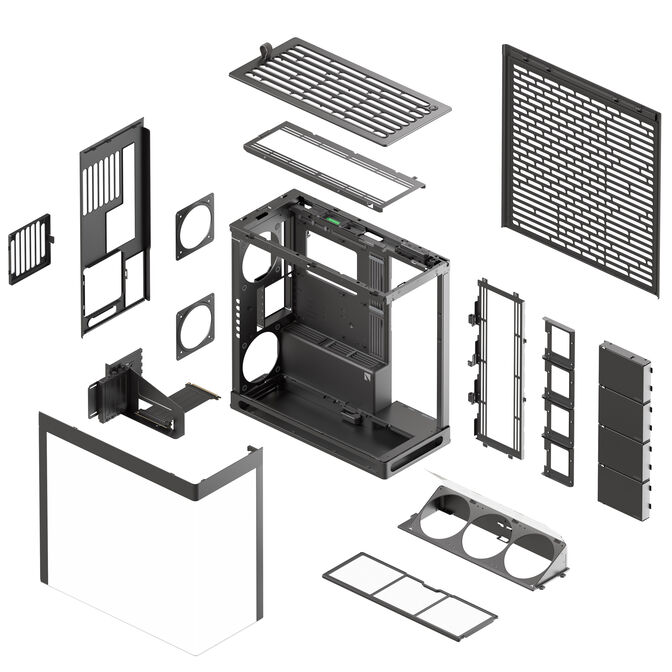 HAVN HS 420 VGPU PC Case, Mid Tower, E-ATX, Tempered Glass, PCIe 5.0 Riser Cable - Black image number 8