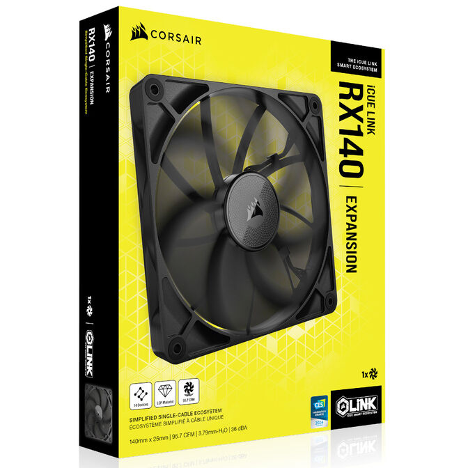 Corsair iCUE LINK RX140 Series, PWM Fan - 140mm, black image number 4