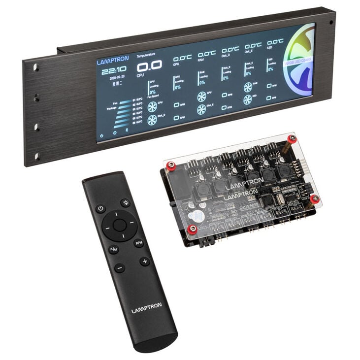 Lamptron CU135 Lüftersteuerung + RGB Controller mit Display, ARGB - schwarz image number 0