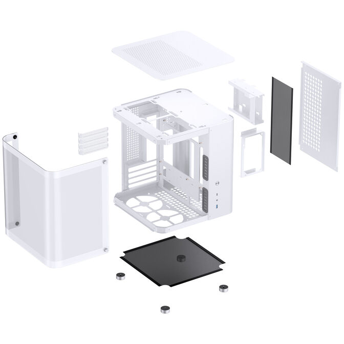 Jonsbo TK-1 2.0 Micro-ATX Geh&auml;use, Tempered Glass - wei&szlig; image number 13