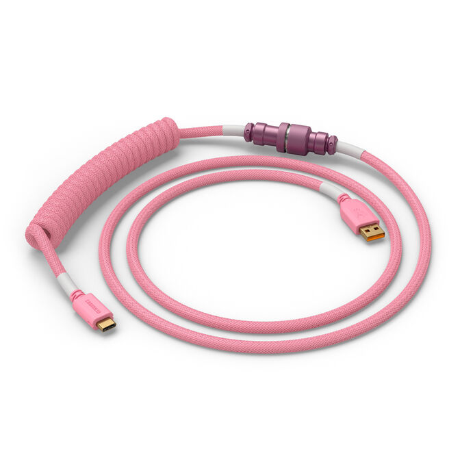 Glorious GMMK Coiled Cable Pixel Pink, Spiral Keyboard Cable, USB-C/USB-A - Pink image number 0