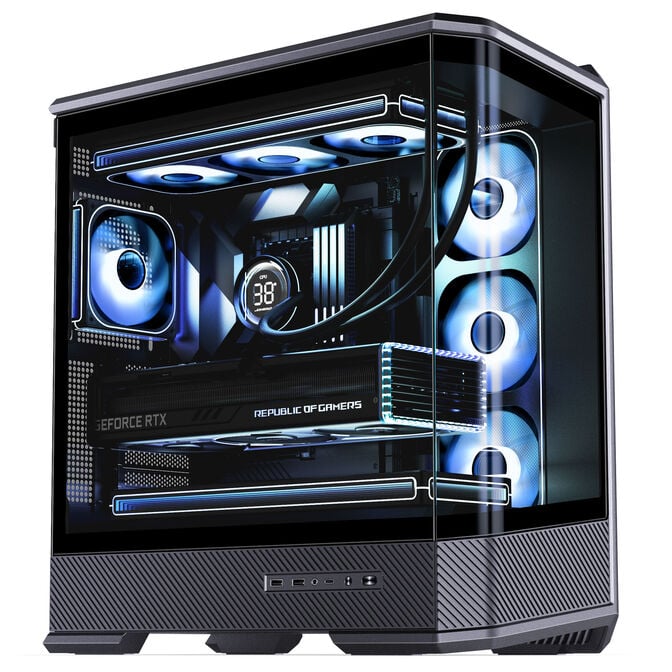 Jonsbo D400 PC-Geh&auml;use, Midi Tower, ATX, Tempered Glass - schwarz image number 4