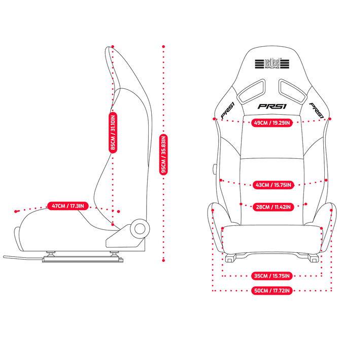 Next Level Racing PRS1 Performance Reclining Sim Racing Sitz image number 6