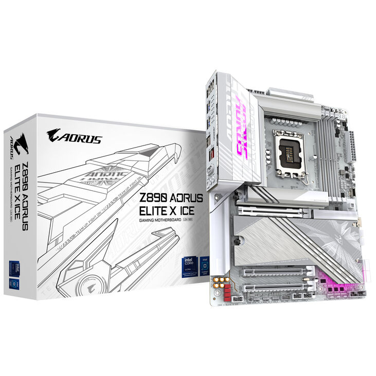 GIGABYTE Z890 AORUS Elite X ICE Mainboard, LGA 1851, Intel Z890, ATX, DDR5 image number 0