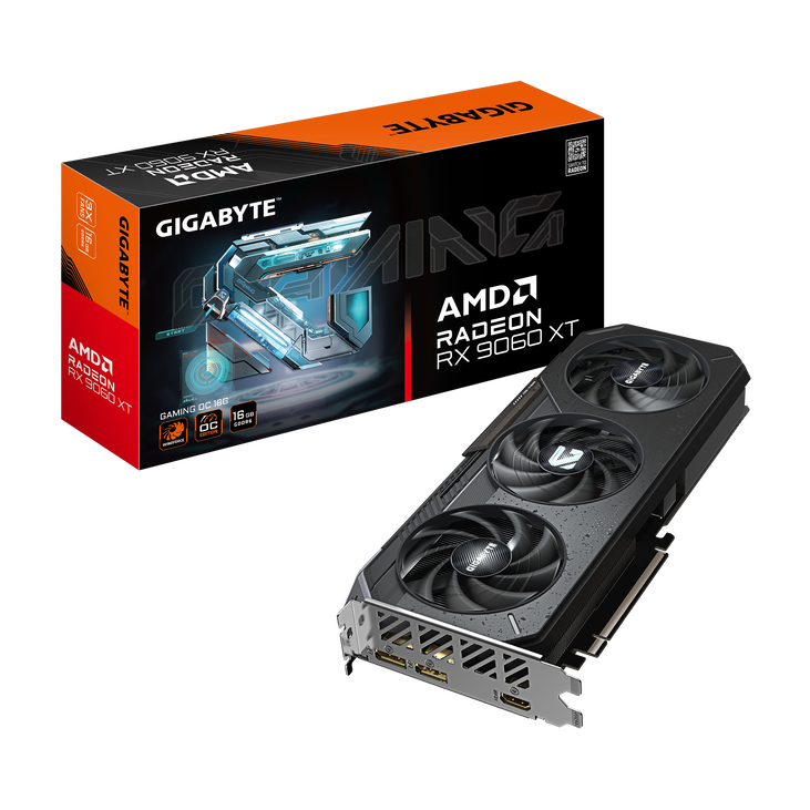 Gigabyte Radeon RX 9060 XT Gaming OC 16G Graphics Card, 16384 MB GDDR6 image number 0