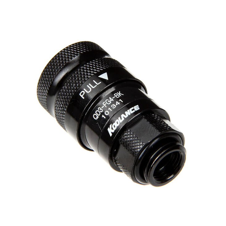Koolance QD3 Schnellverschluss gerade weiblich auf G1/4 Zoll AG - no-spill, schwarz image number 1