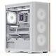 Aerocool D501A PC case, Mid Tower, ATX, Tempered Glass - white