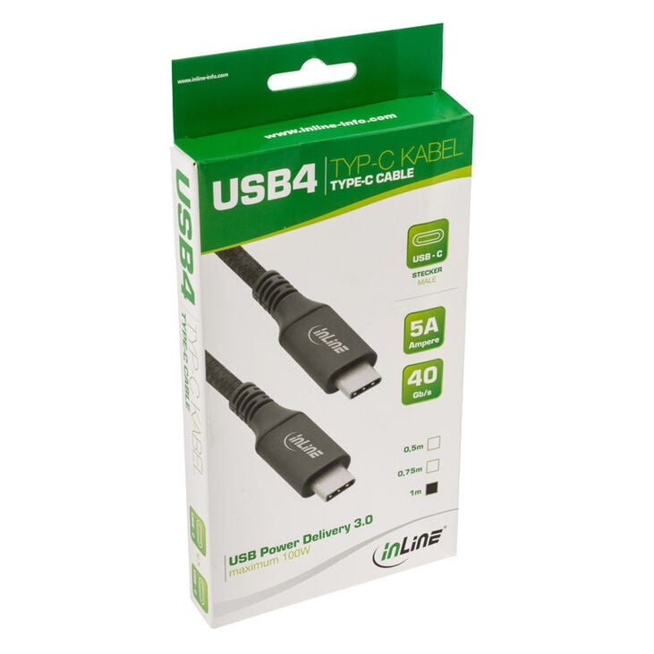 InLine USB4 Kabel, USB Typ-C Stecker/Stecker, schwarz - 1m image number 2