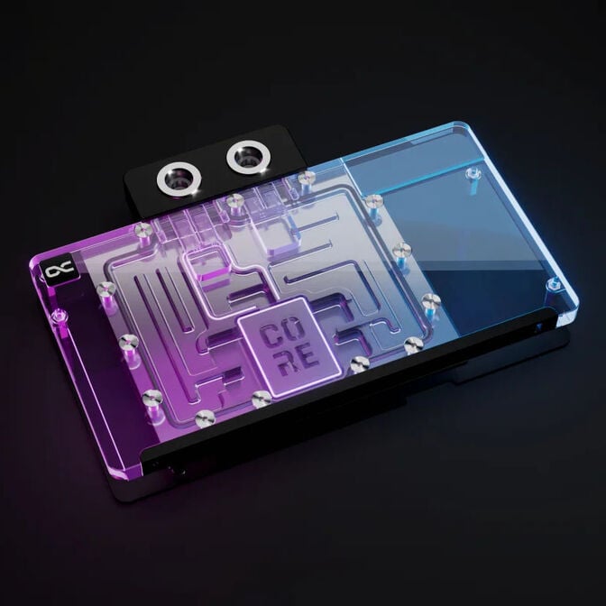 Alphacool Core RX 9070 Red Devil GPU water block, ARGB, with backplate - acrylic image number 2