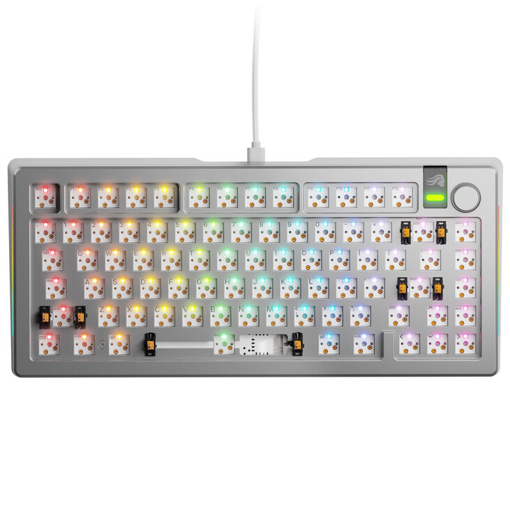 Glorious GMMK 3 Pro 75% Custom Gaming Keyboard - Barebone, ANSI Layout, Silver image number 1