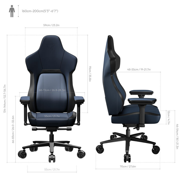 ThunderX3 CORE Modern Ergonomischer Gaming Stuhl - blau image number 5