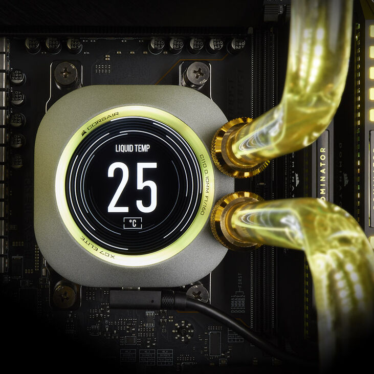 Corsair Hydro X Series XC7 RGB Elite LCD CPU Water Block LGA 1700, AM4 / AM5 - black image number 3