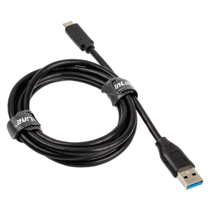 InLine USB 3.2 Gen.2 Cable, Type C to A Plug/Plug, black - 1.5m image number 1