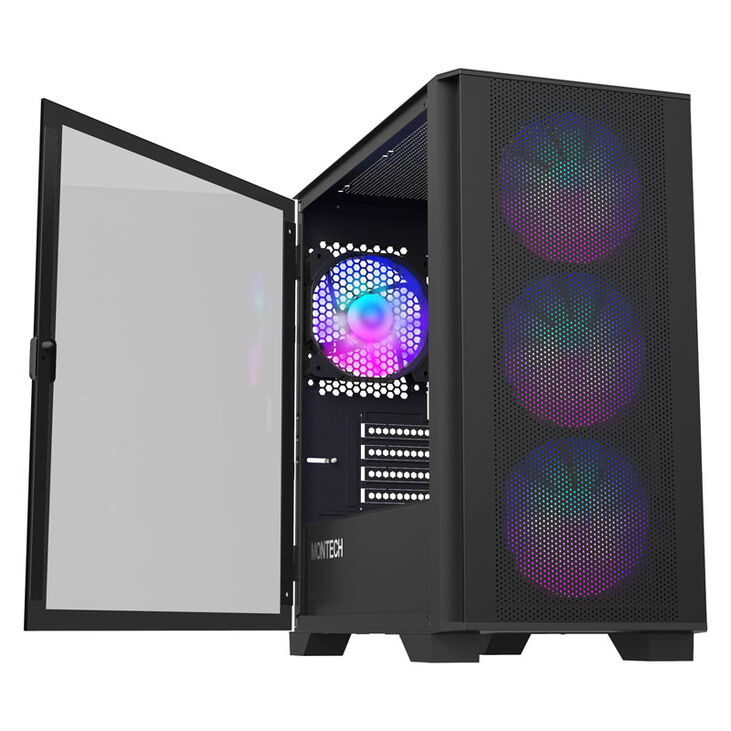 Montech AIR 100 ARGB, Micro-ATX, Tempered Glass - black image number 1