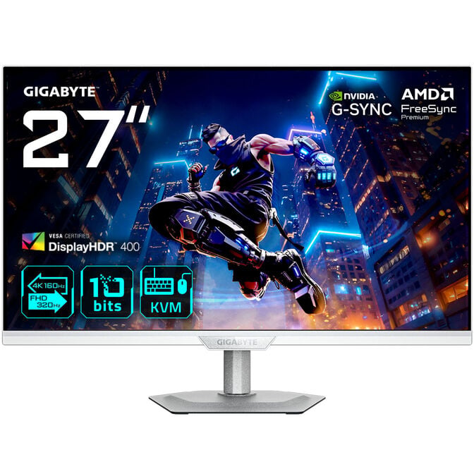 GIGABYTE M27UP ICE 27 Zoll UHD/FHD Gaming-Monitor, 160/320Hz, SS-IPS-Panel, Freesync Premium image number 0