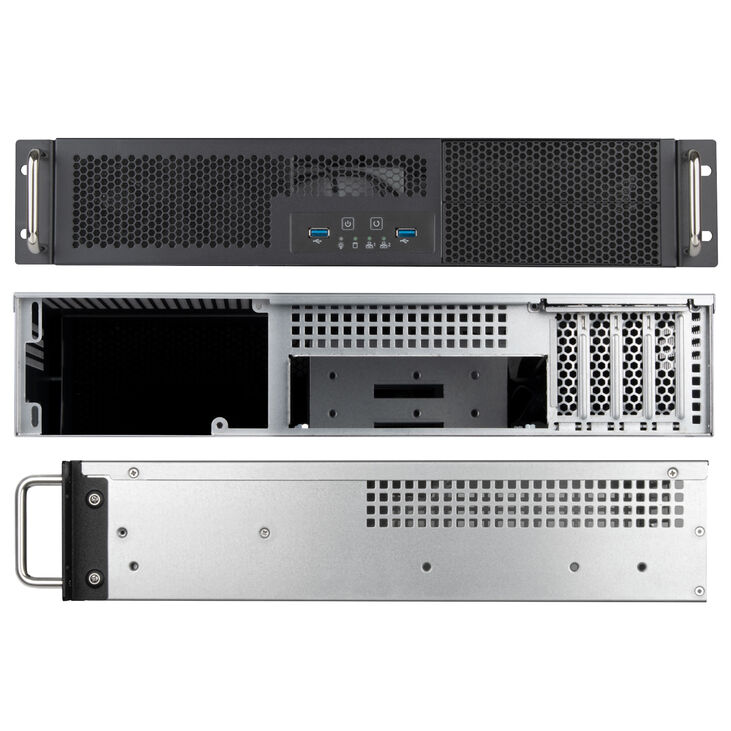 SilverStone SST-RM23-502-MINI - Rackmount Server Gehäuse, 2U, Micro-ATX - schwarz image number 1