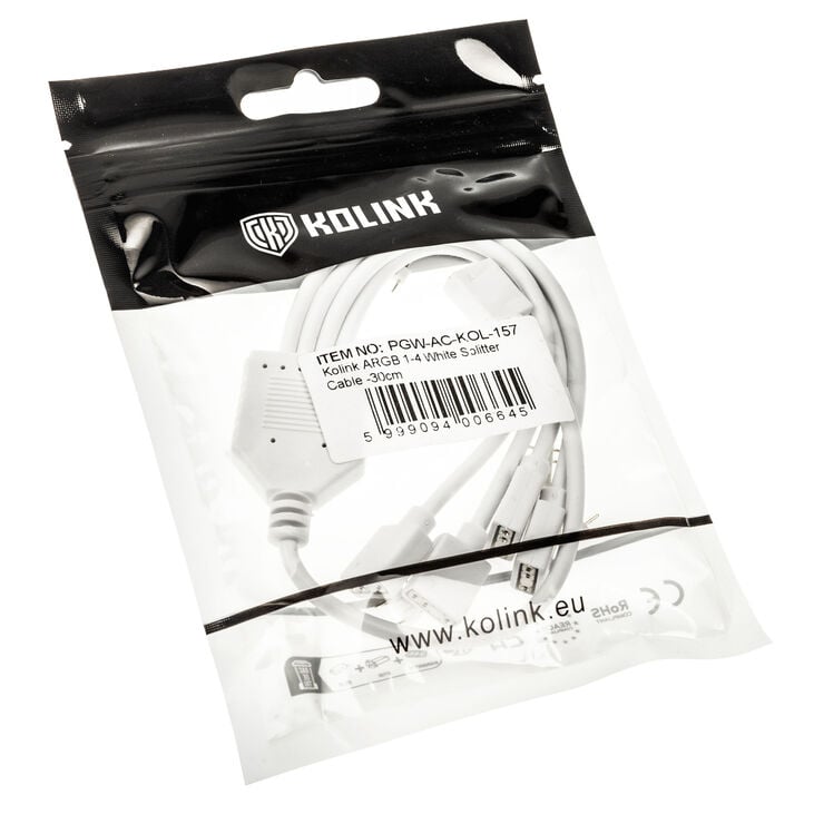 Kolink ARGB 1-4 splitter cable - 30cm, white image number 2