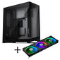 Phanteks NV9 E-ATX case, Tempered Glass, ARGB + D30 PWM Regular Airflow, D-RGB fan, 3-pack - 140mm, black