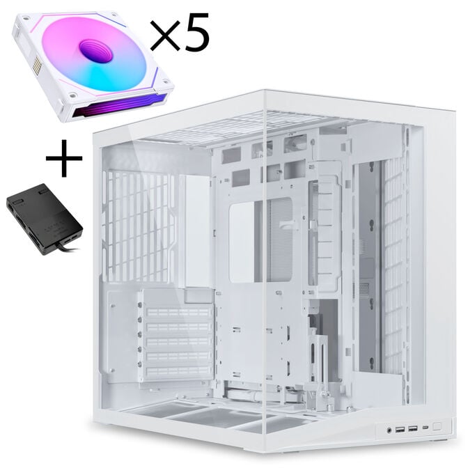 Lian Li O11 Dynamic Mini V2 - white - 5x UNI FAN SL-INF 120 ARGB Reverse Blade PWM fans - 120mm image number 0