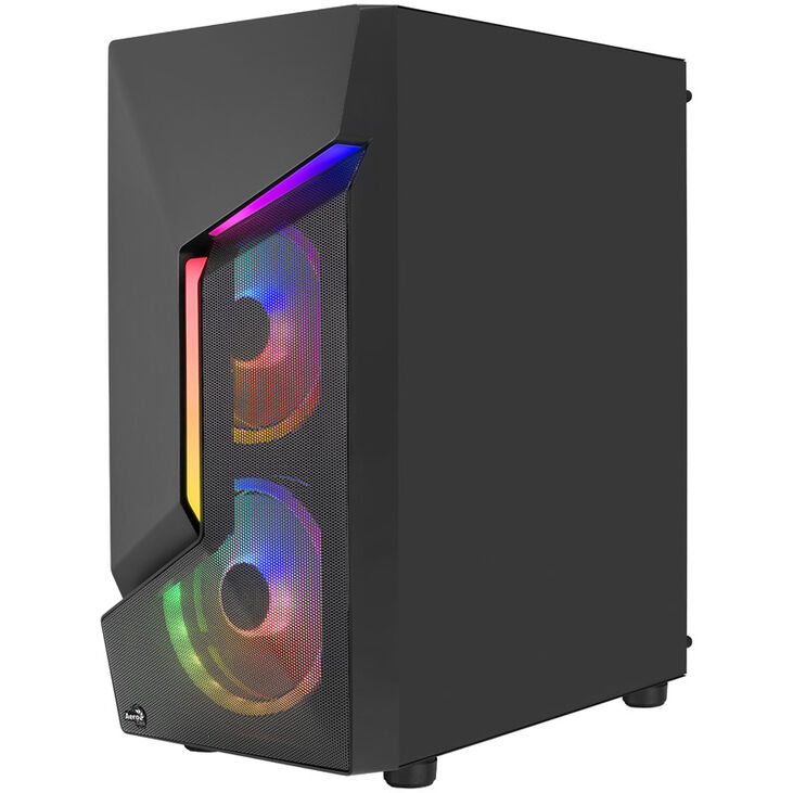 Aerocool Scape-G-BK-v2 Mid Tower, Tempered Glass, FRGB - Black image number 7