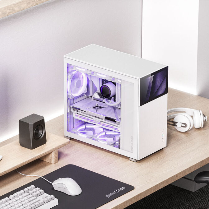 Jonsbo D41 Screen ATX Geh&auml;use, Tempered Glass - wei&szlig; image number 9