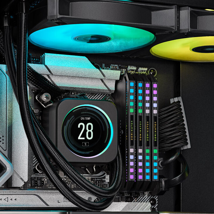 Corsair Dominator Platinum RGB DDR5-6400 RAM, CL32, XMP - 32 GB Dual-Kit, black image number 7