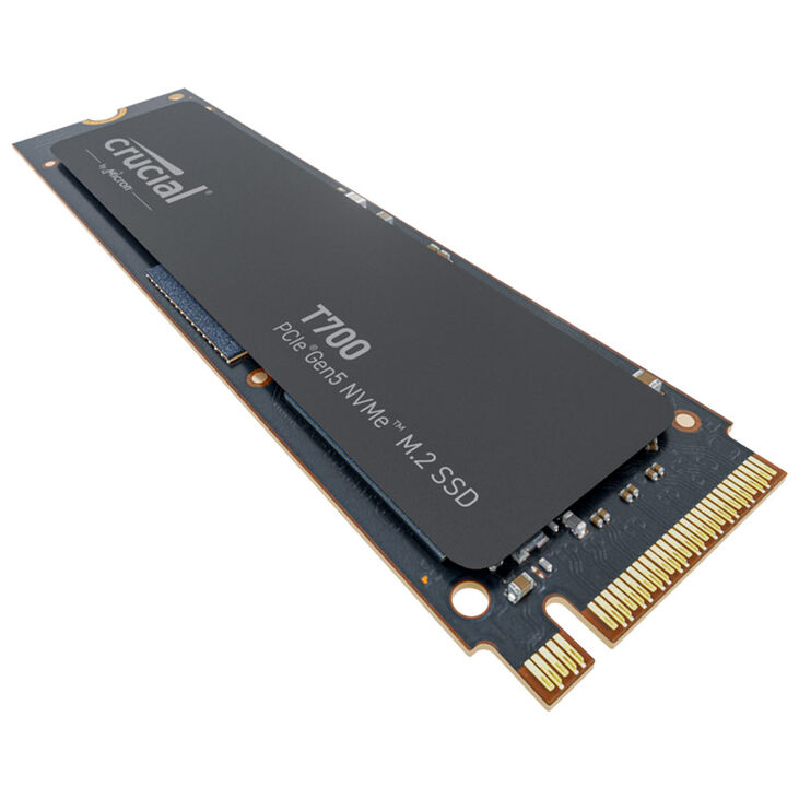 Crucial T700 NVMe SSD, PCIe 5.0 M.2 Type 2280 - 2 TB without heatsink image number 1