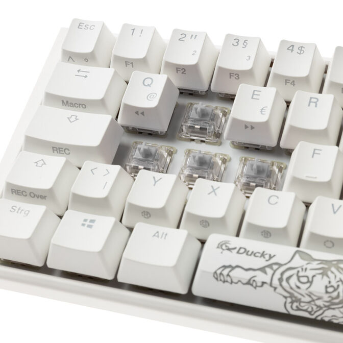 Ducky One 3 Classic Pure White Mini Gaming Keyboard, RGB LED - MX-Speed-Silver image number 4