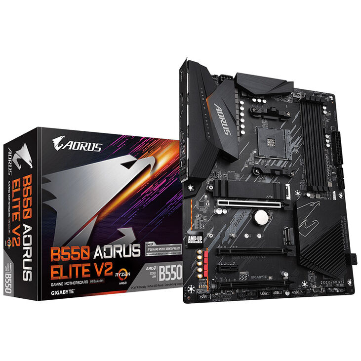 GIGABYTE B550 AORUS Elite V2 Mainboard, Sockel AM4, AMD B550, ATX, DDR4 image number 0